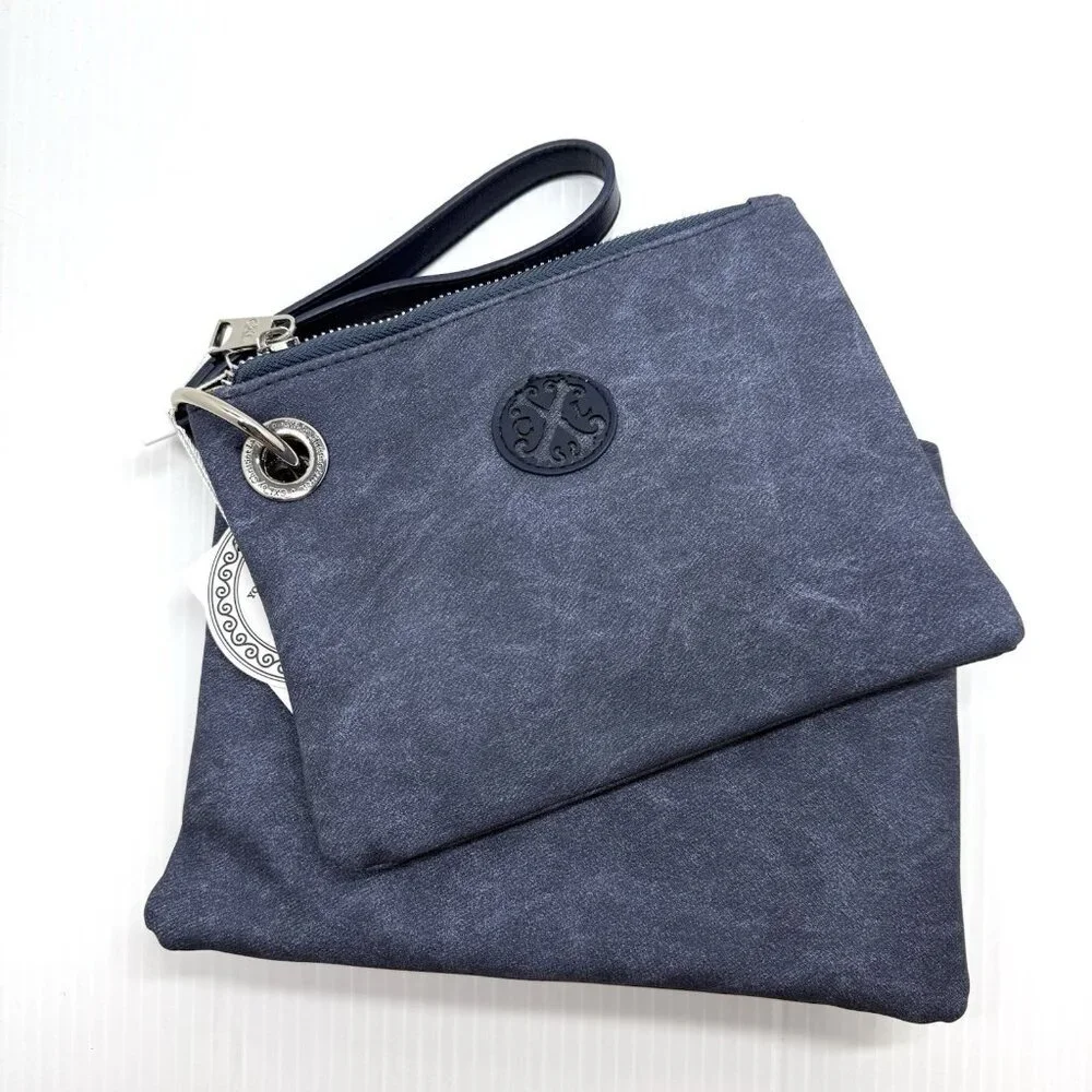 CXL Christian Lacroix Denim Double Pouch Wristlet 2 in 1 NWT Indigo Organizer